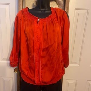 White House Black Market Orange Blouse. Very Classy!